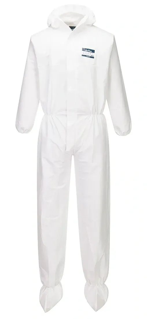 Portwest ST41 BizTex Microporeuze overall met Schoenbedekking Type 5/6 (doos van 50 stuks) Wit voorkant