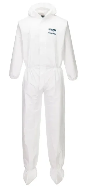 Portwest ST41 BizTex Microporeuze overall met Schoenbedekking Type 5/6 (doos van 50 stuks) Wit voorkant