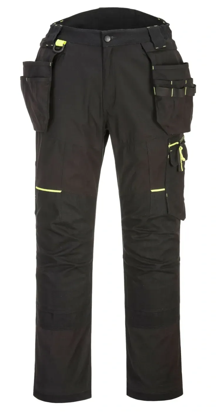 Portwest T706 WX3 Eco Stretch Holster Broek Zwart voorkant
