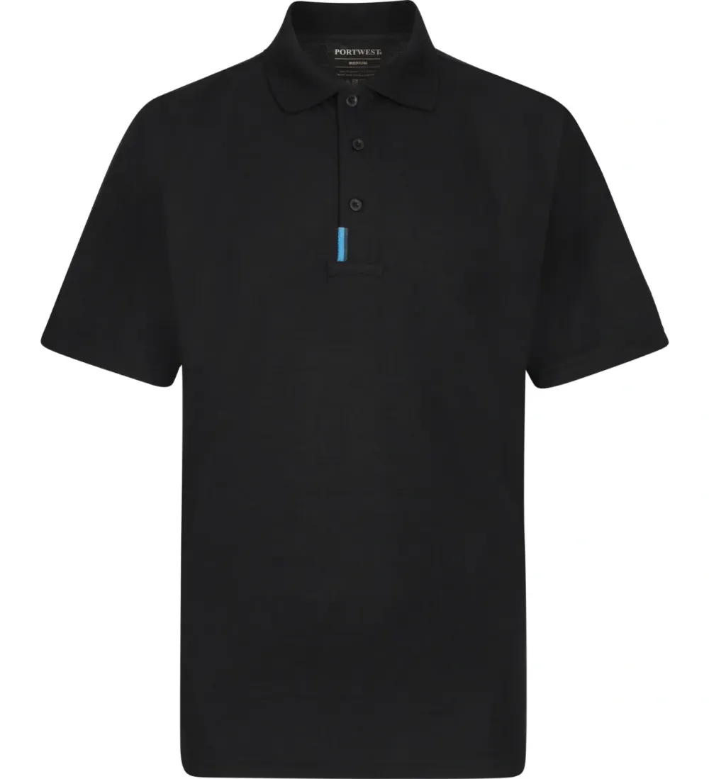 Portwest T720 WX3 Poloshirt Zwart voorkant