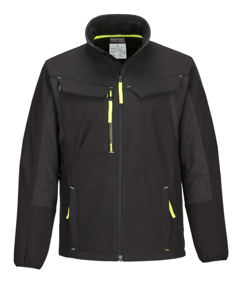 Portwest T753 WX3 Eco Hybrid Softshell Jack (2L) Zwart voorkant