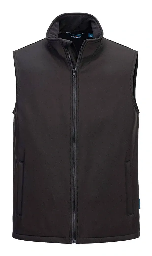 Portwest TK22 Print & Promo Softshell Gilet (2L) Zwart voorkant
