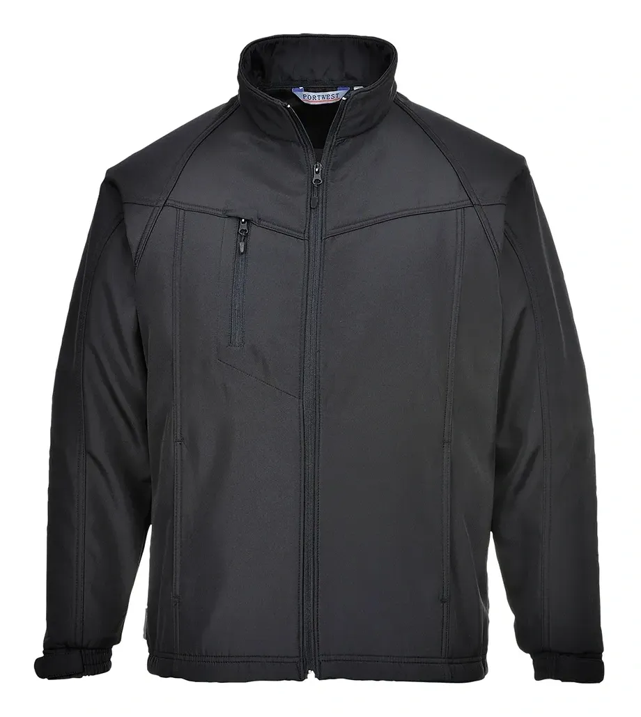 Portwest TK40 Oregon Softshell Jas voor heren (3L) Zwart voorkant