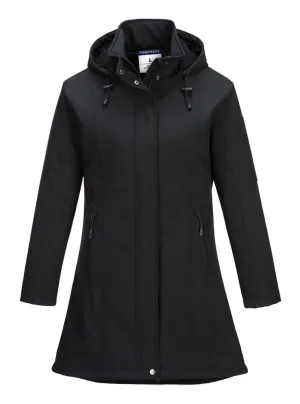 Portwest TK42 Carla Softshell Jack voor dames (3L) Zwart voorkant