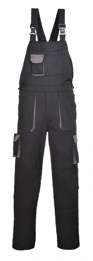 TX12 Portwest Texo Contrast Amerikaanse Overall Zwart voorkant