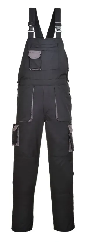 TX12 Portwest Texo Contrast Amerikaanse Overall Zwart voorkant