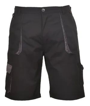TX14 Portwest Texo Contrast Korte Broek Zwart voorkant