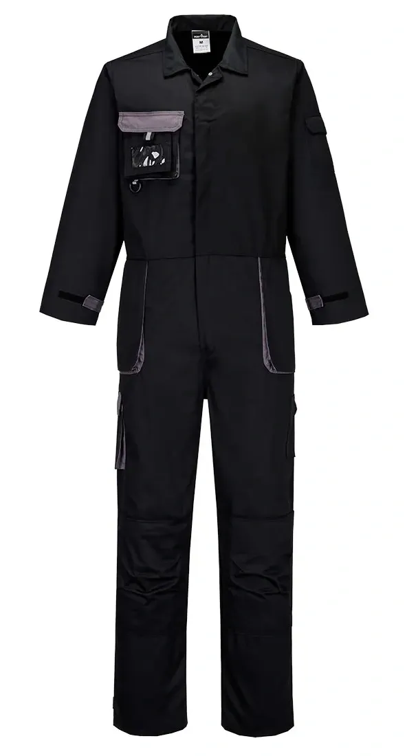 TX15 Portwest Texo Contrast Overall Zwart voorkant