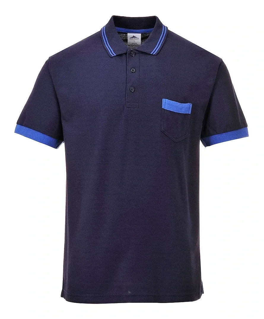 TX20 Portwest Texo Contrast Poloshirt Marine voorkant