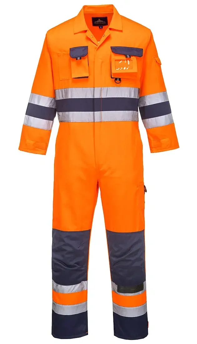 Portwest TX55 Nantes Hi-Vis Overall Oranje/marine voorkant