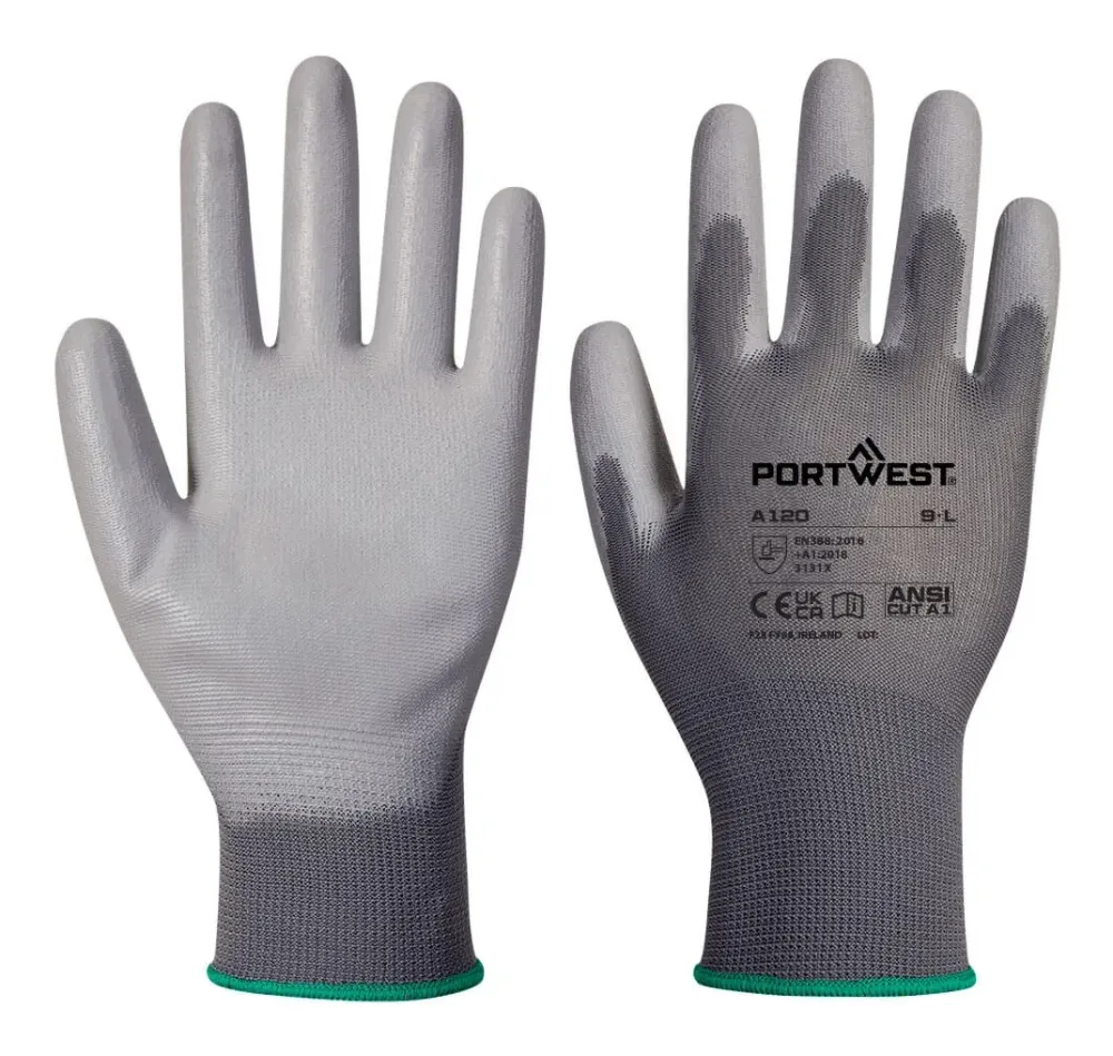 Portwest VB120 Verkoopautomaten PU Palm Handschoen (288 paar) Grijs voorkant