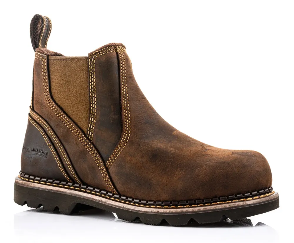 BuckBootz Goodyear Welted Instapper B1555SM SB Donkerbruin voorkant