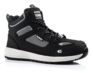 BuckBootz Tradez Baz Sneaker Middelhoog S1P Zwart voorkant