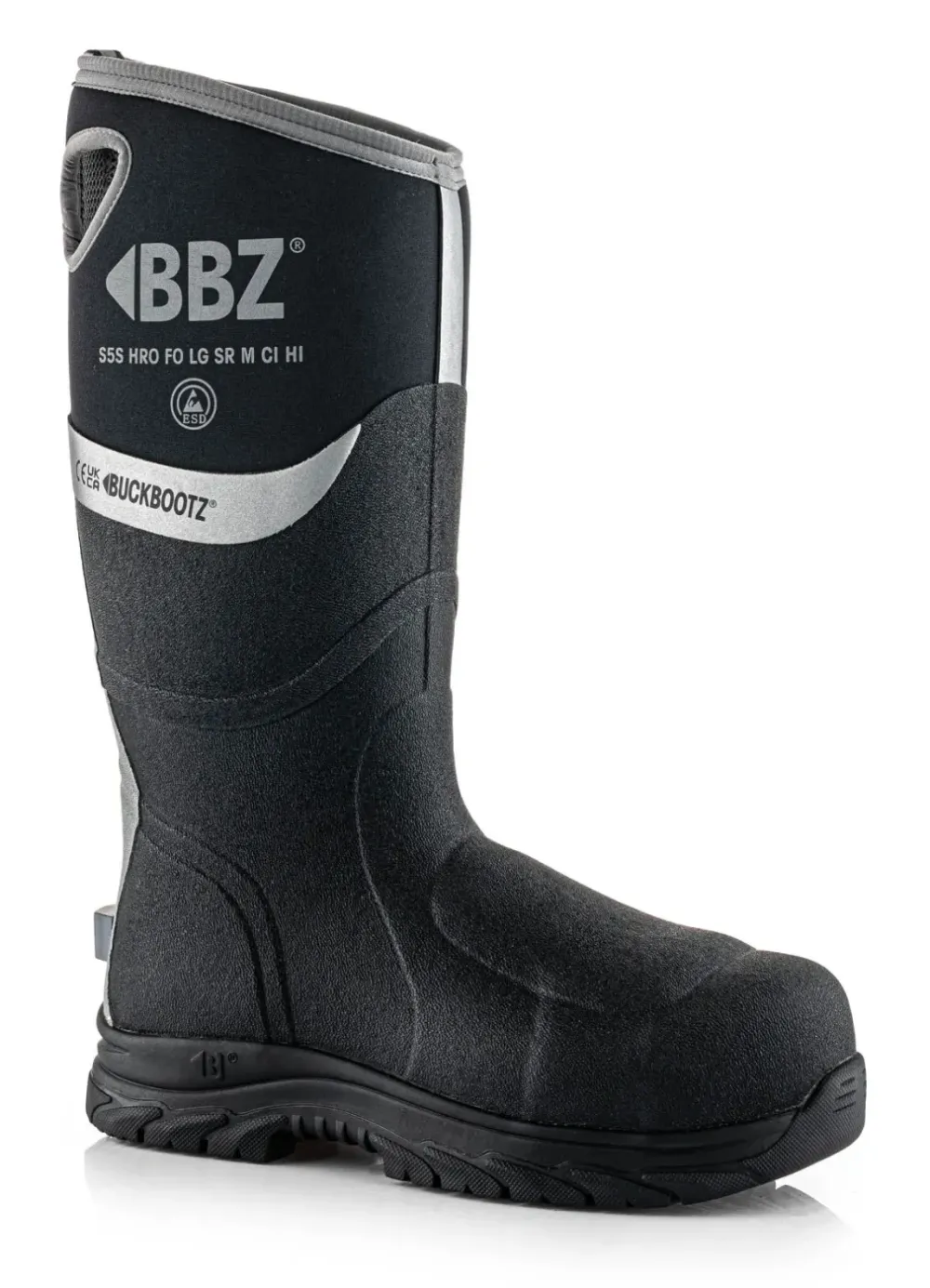 BuckBootz Neopreen Laars Metatarsal BBZ9000 S5S Zwart voorkant