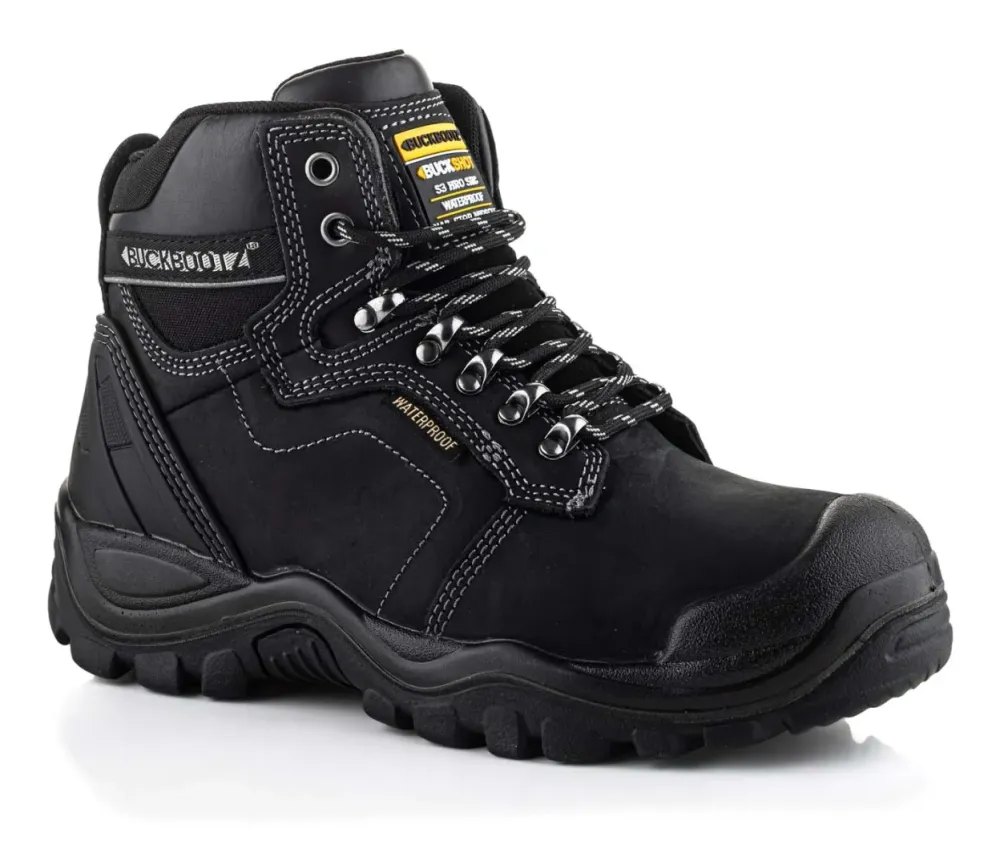 BuckBootz Buckshot Hoog BSH009 S3 Zwart voorkant