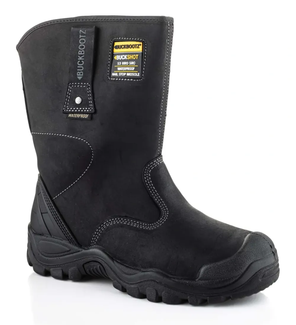 BuckBootz Buckshot Laars BSH010 S3 Zwart voorkant