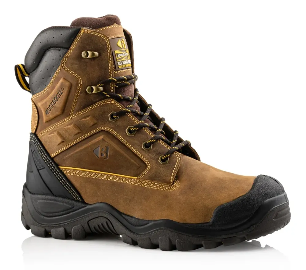 BuckBootz Buckshot Hoog BSH011 S3 Donkerbruin voorkant