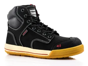 BuckBootz Tradez Eazy Sneaker Hoog S3 Zwart voorkant