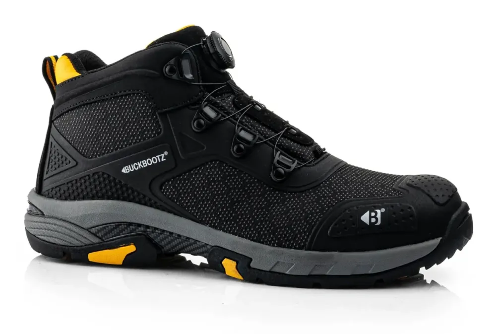 BuckBootz Tradez Wheelz Middelhoog S1PS Zwart voorkant