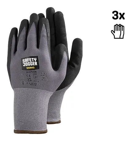 Safety Jogger Allflex (3 paar) Zwart voorkant