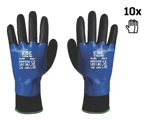 Safety Jogger D-Grip Wet (10 paar) Zwart voorkant