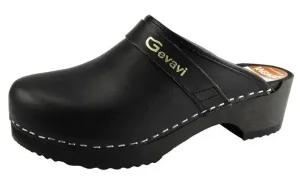 Gevavi 9200 open schoenklomp hout zwart Zwart voorkant