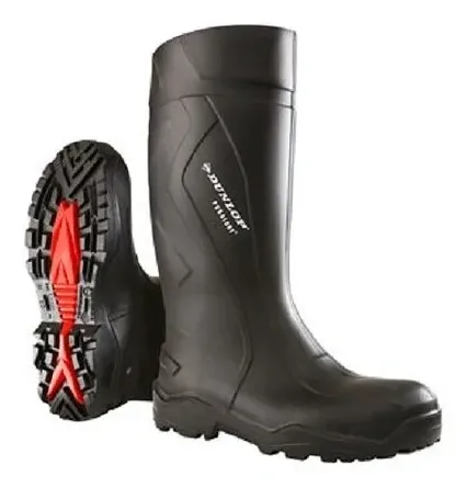 Dunlop C762 Purofort+ knielaars S5 zwart, groen en geel Zwart voorkant