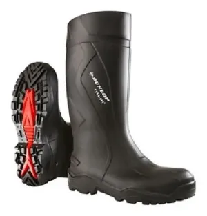 Dunlop C762 Purofort+ knielaars S5 zwart, groen en geel Zwart voorkant