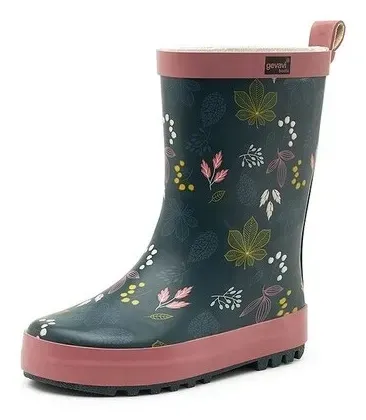 Gevavi Fleur kinderlaars rubber blauw/roze Blauw voorkant