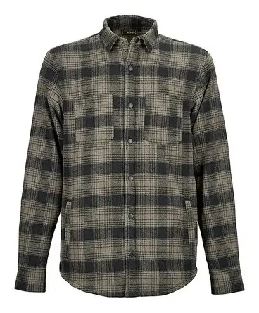 Gevavi GW40 gevoerd flanel overshirt bruin Bruin voorkant