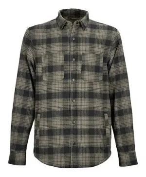 Gevavi GW40 gevoerd flanel overshirt bruin Bruin voorkant
