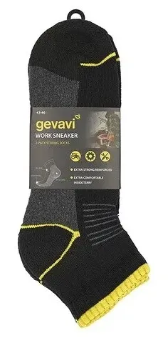 Gevavi GW51 Work Sneaker sok 2 paar/bundel grijs Grijs voorkant