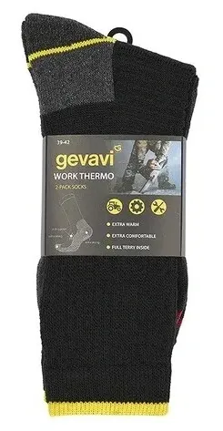 Gevavi GW52 Work Thermo sok 2 paar/bundel grijs Grijs voorkant