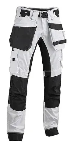 4Work Jerez Premium schildersbroek stretch inserts wit Wit voorkant