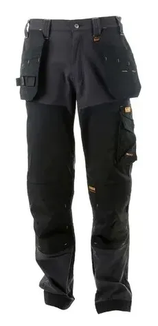 Dewalt Memphis 4-way stretch werkbroek L31 grijs/zwart Zwart voorkant