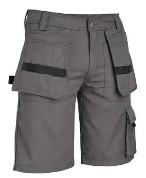 4Work Murcia multipocket werkshort Grijs voorkant