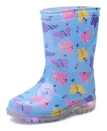 Gevavi Papillon kinderlaars pvc LED, Gevavi Boots - Papillon kinderlaars pvc LED Blauw voorkant