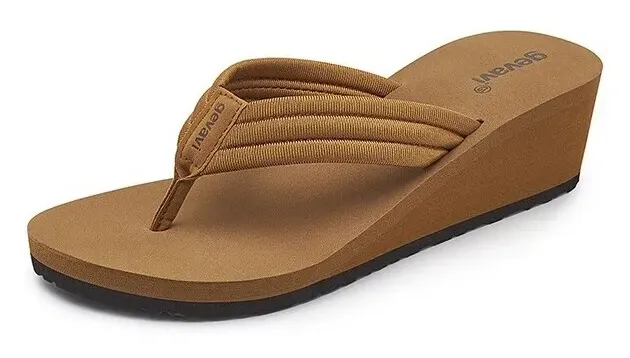 Gevavi Rani teenslipper bruin Bruin voorkant
