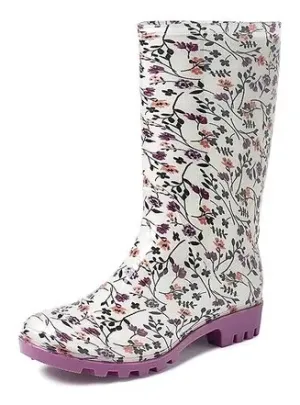 Gevavi Rose kinder- en dameslaars pvc wit bloem Wit voorkant