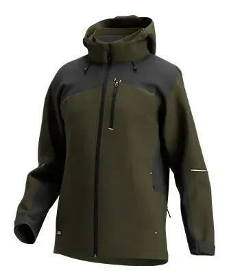 Safety Jogger Kasai Softshell Jacket M Khaki / Donkergrijs voorkant