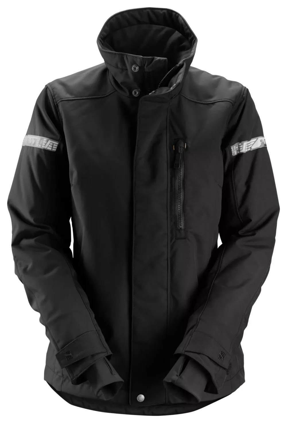 Snickers 1107 AllroundWork, Geïsoleerde 37.5® Dameswerkjas Zwart - Zwart voorkant