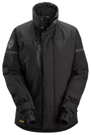 Snickers 1117 AllroundWork, Geïsoleerde Dames Werkjas Zwart - Zwart voorkant