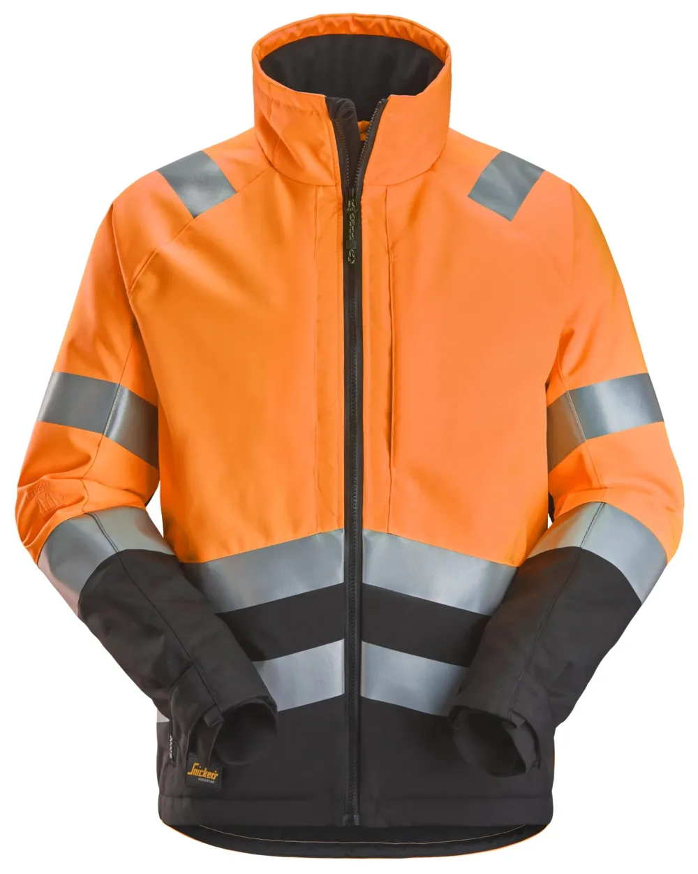 Snickers 1153 High-Vis, Winter Werkjas Klasse 2/3 High Visibility Oranje - Zwart voorkant