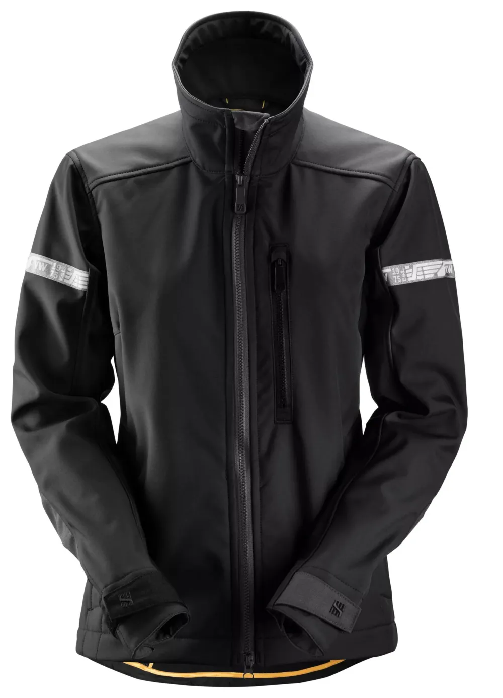 Snickers 1207 AllroundWork, Softshell Dameswerkjas Zwart - Zwart voorkant