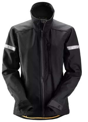 Snickers 1207 AllroundWork, Softshell Dameswerkjas Zwart - Zwart voorkant