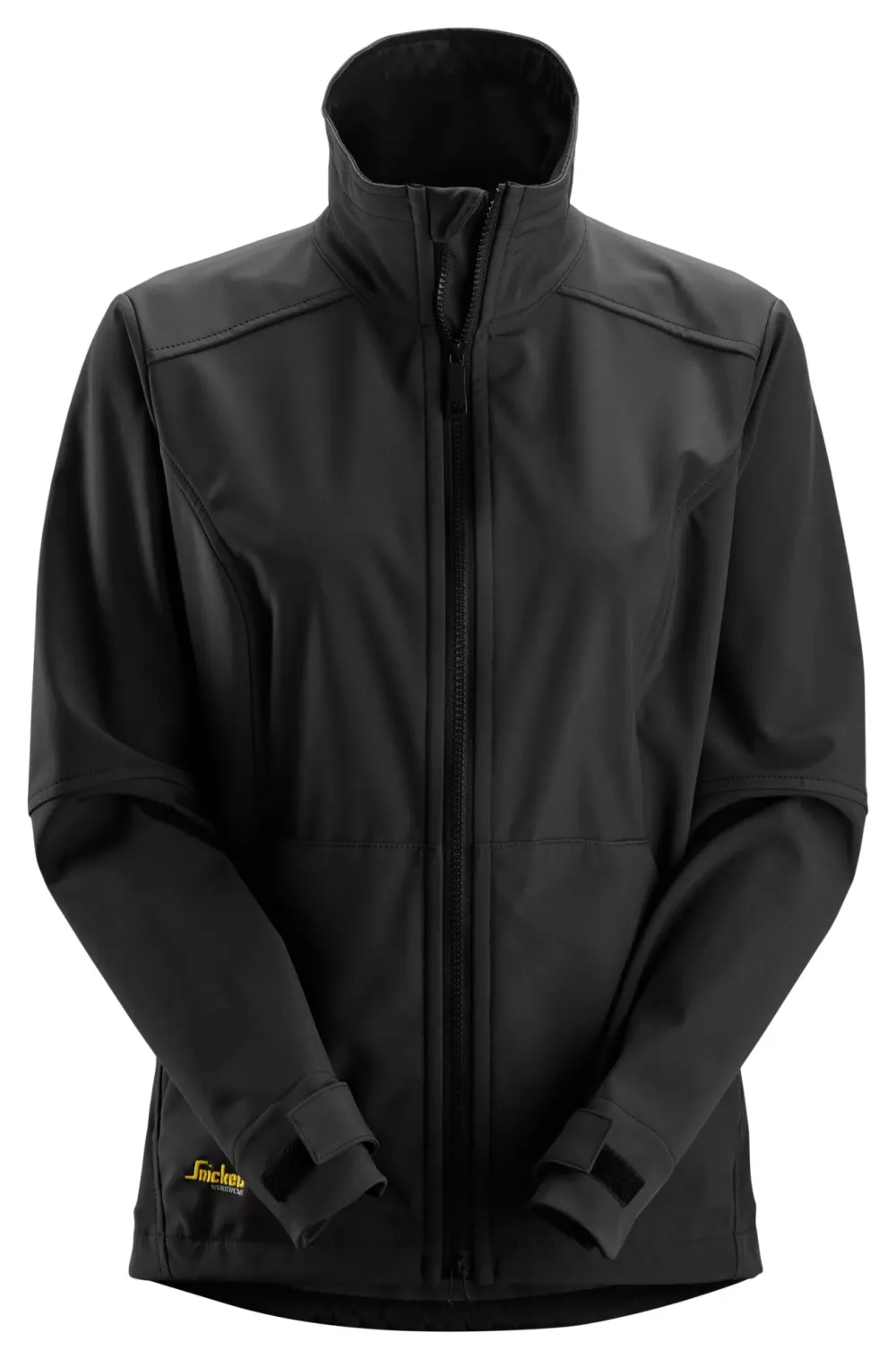 Snickers 1247 AllroundWork, Winddichte Softshell Dameswerkjas Zwart voorkant