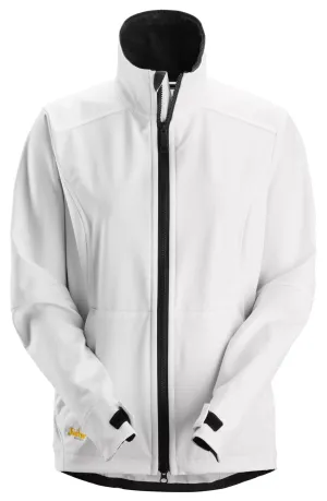 Snickers 1247 AllroundWork, Winddichte Softshell Dameswerkjas Wit voorkant