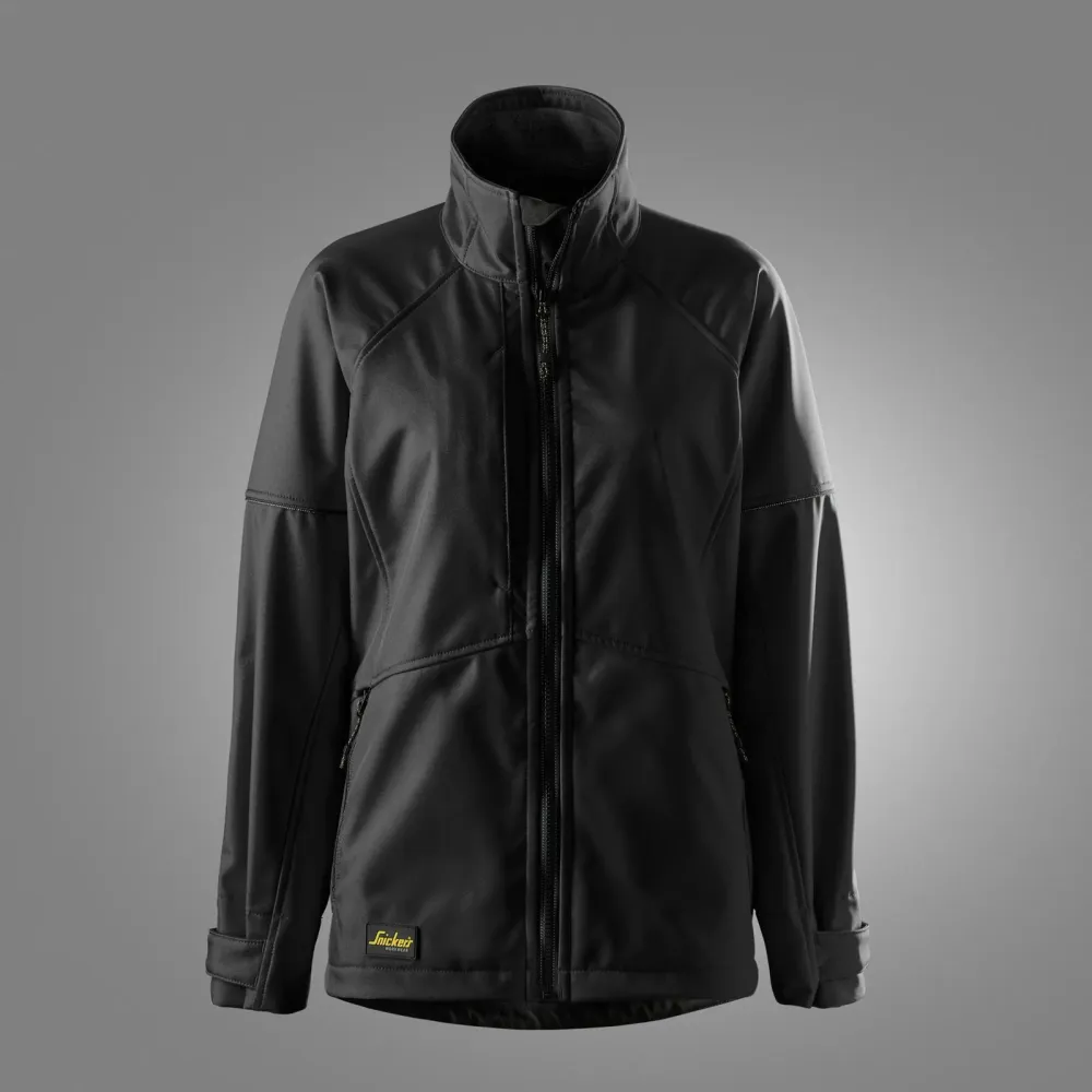 Snickers 1257 AllroundWork, Softshell Dameswerkjas Zwart - Zwart voorkant