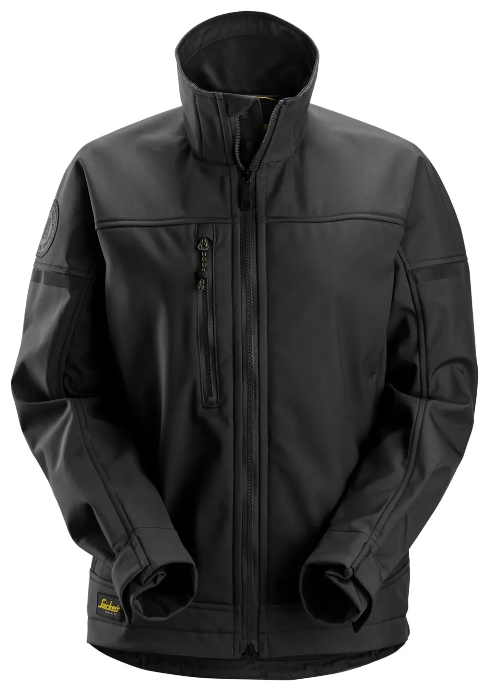 Snickers 1276 AllroundWork, Softshell Stretch Dameswerkjas Zwart - Zwart voorkant