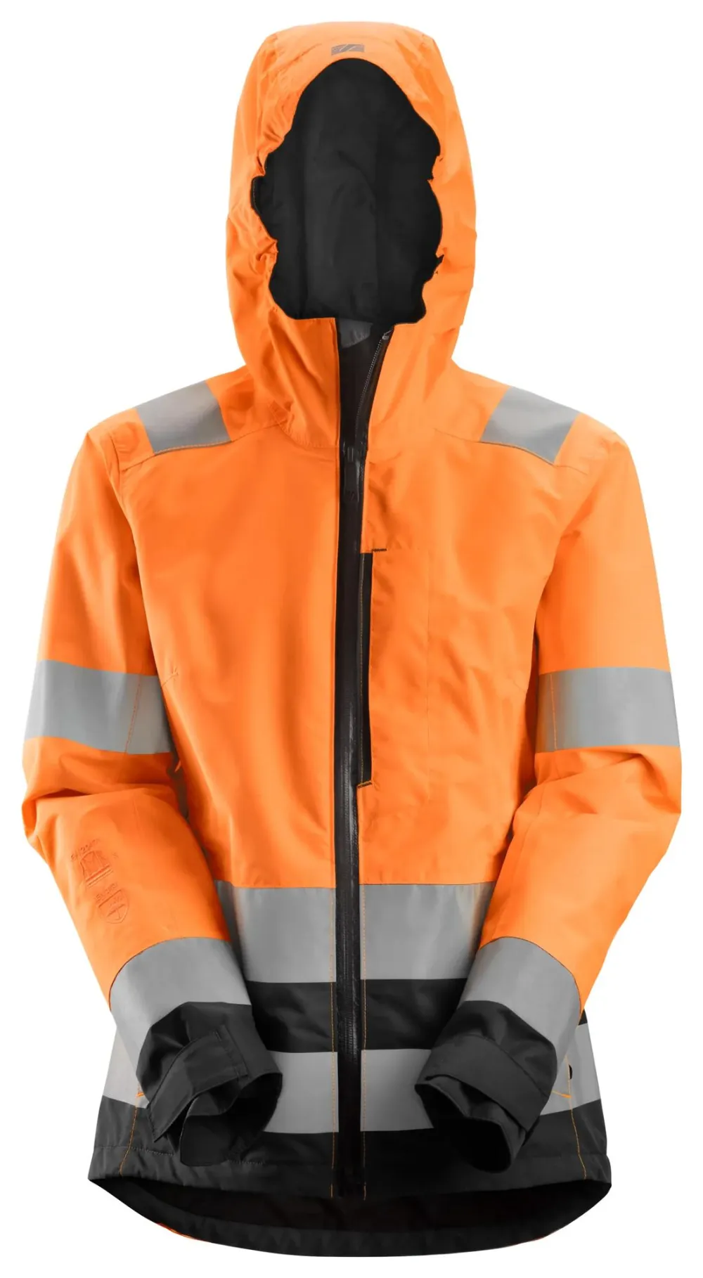 Snickers 1347 High-Vis, Waterdichte Shell Dameswerkjas Klasse 2/3 High Vis Oranje voorkant